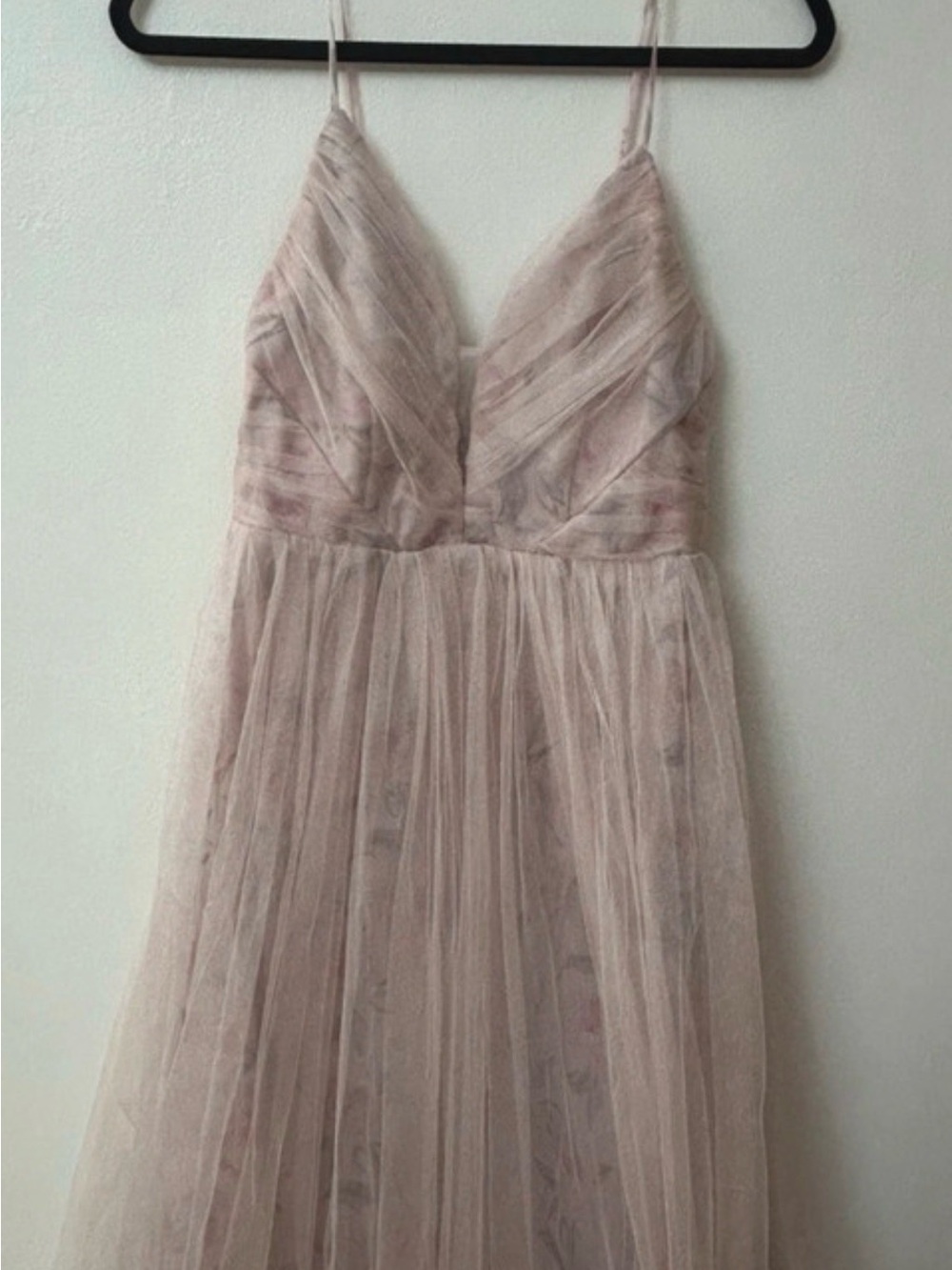 Maniju pink blush floral tulle dress size small style MM2729